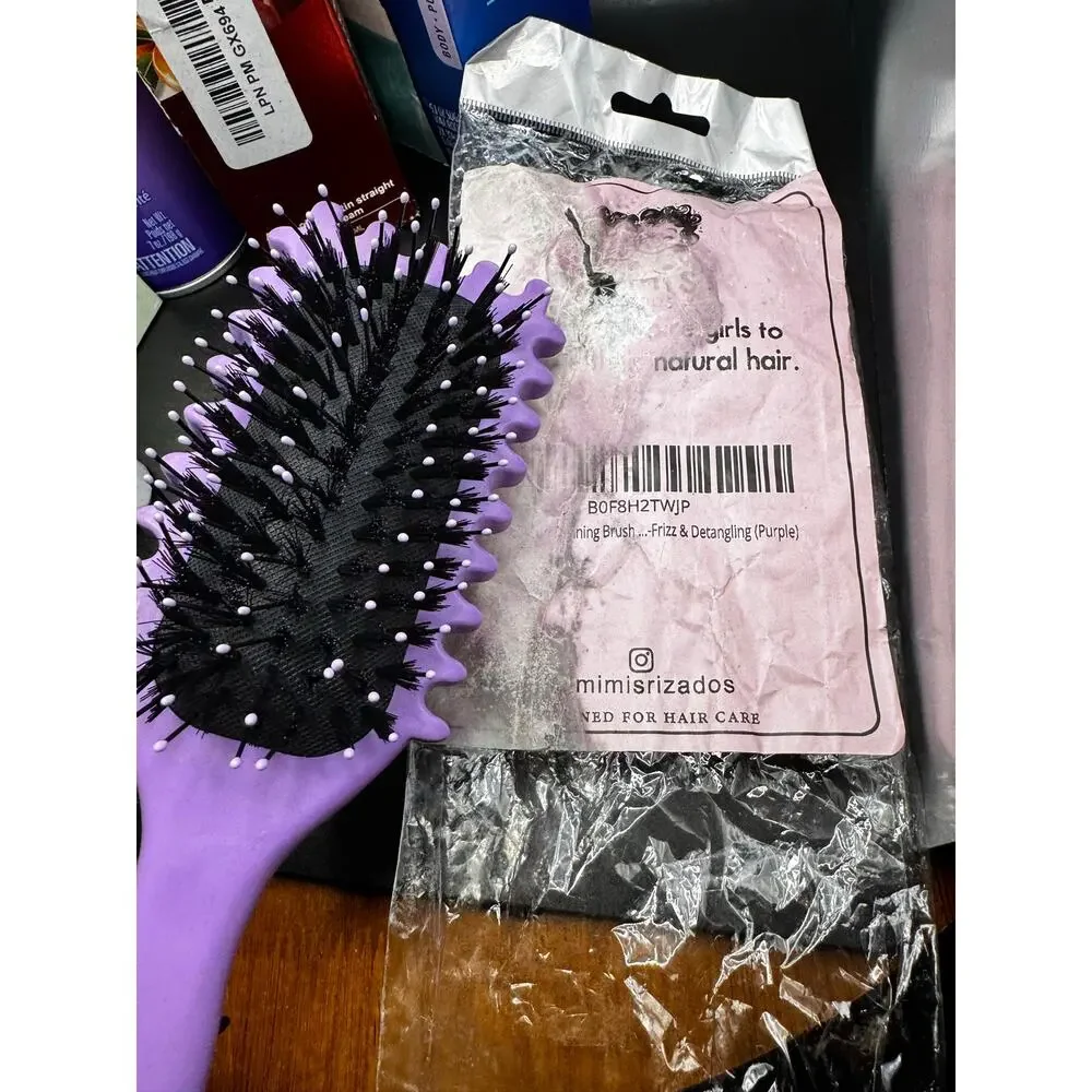 NWT Mimi Rizados Purple Hairbrush- DAMAGED PACKAGE Brush Brand New